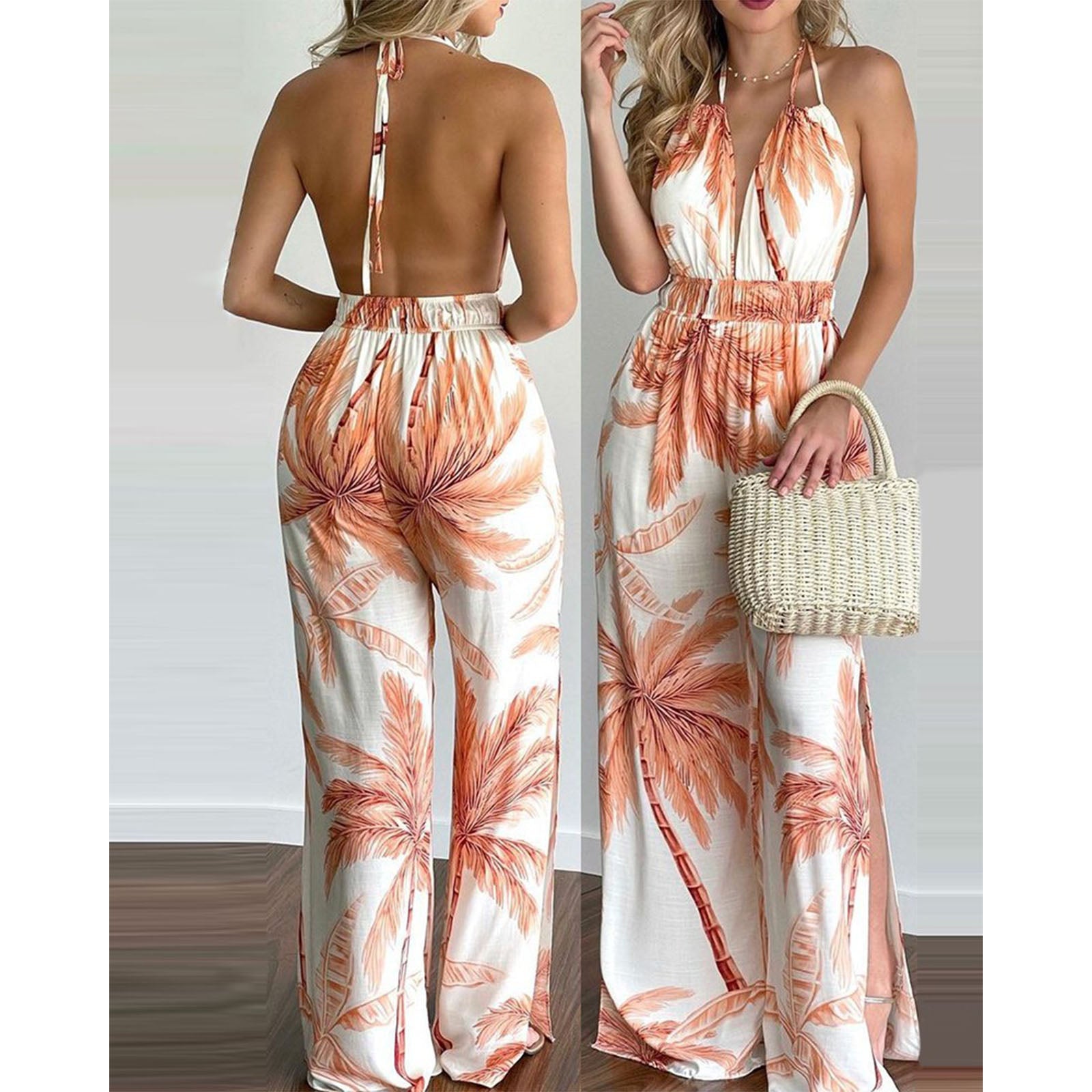 Floral Print Long Jumpsuit