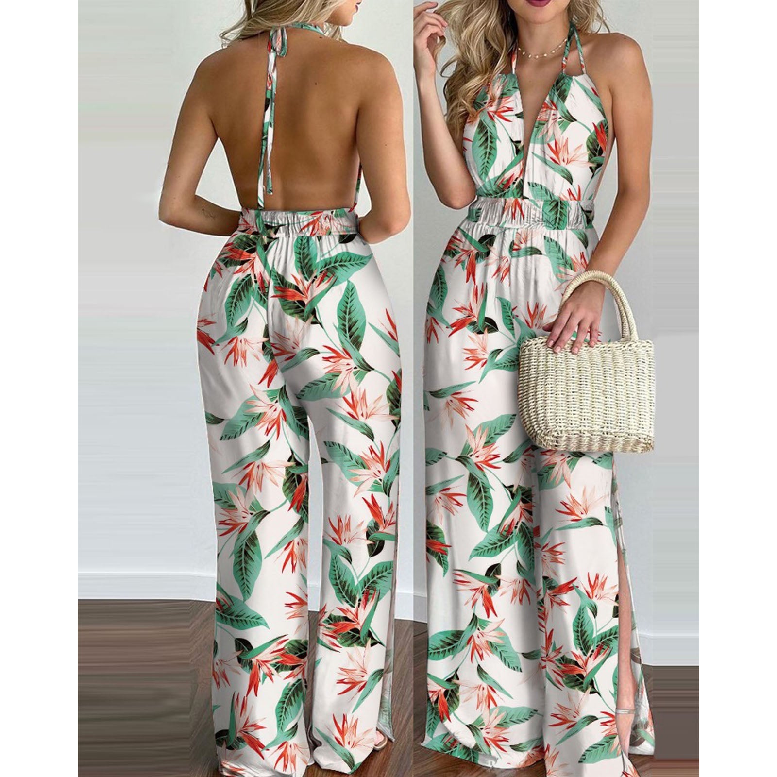 Floral Print Long Jumpsuit