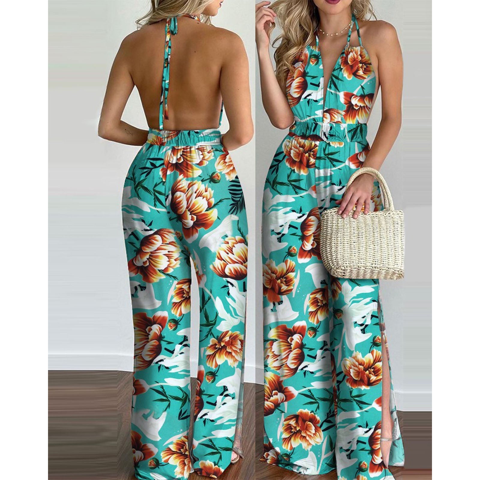 Floral Print Long Jumpsuit