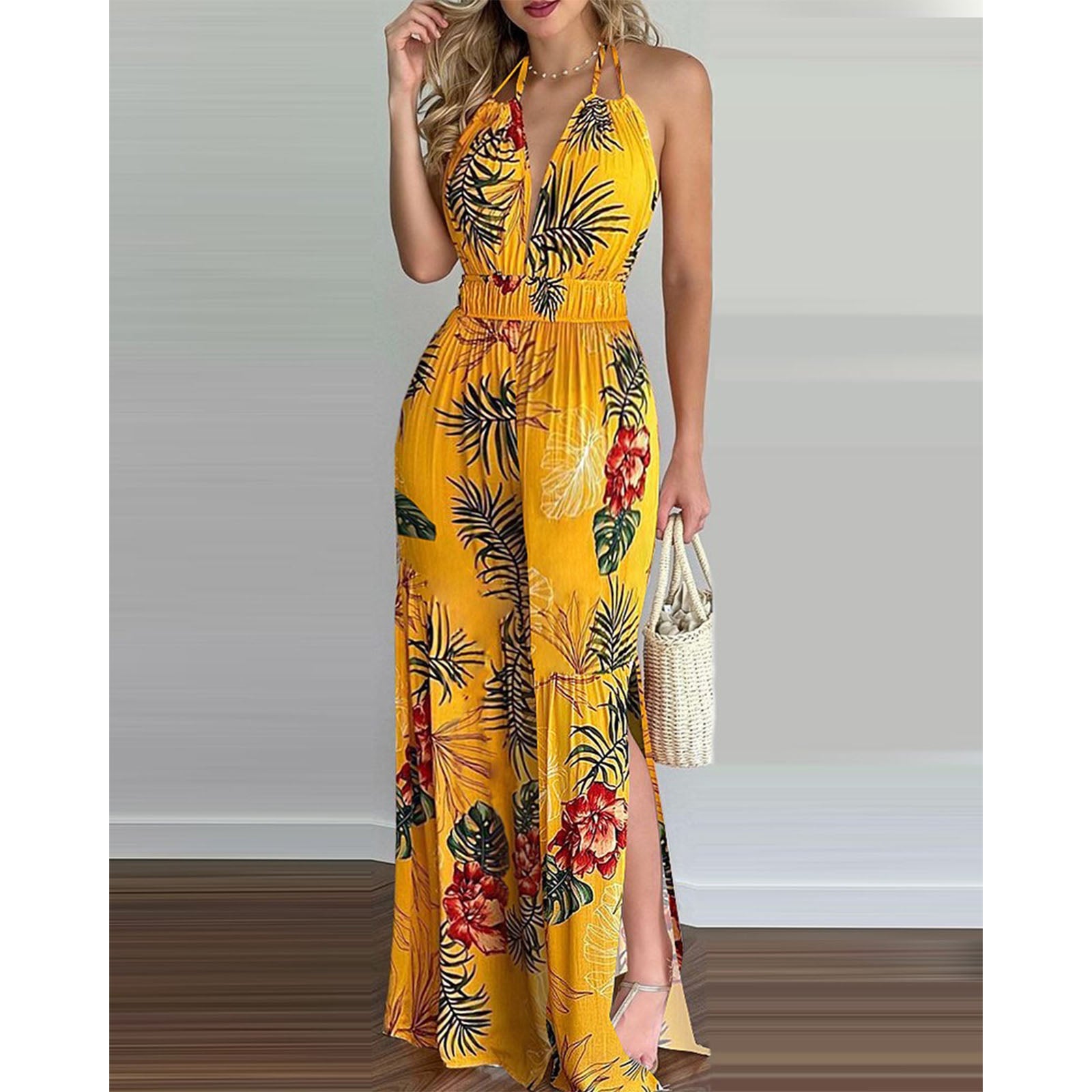 Floral Print Long Jumpsuit