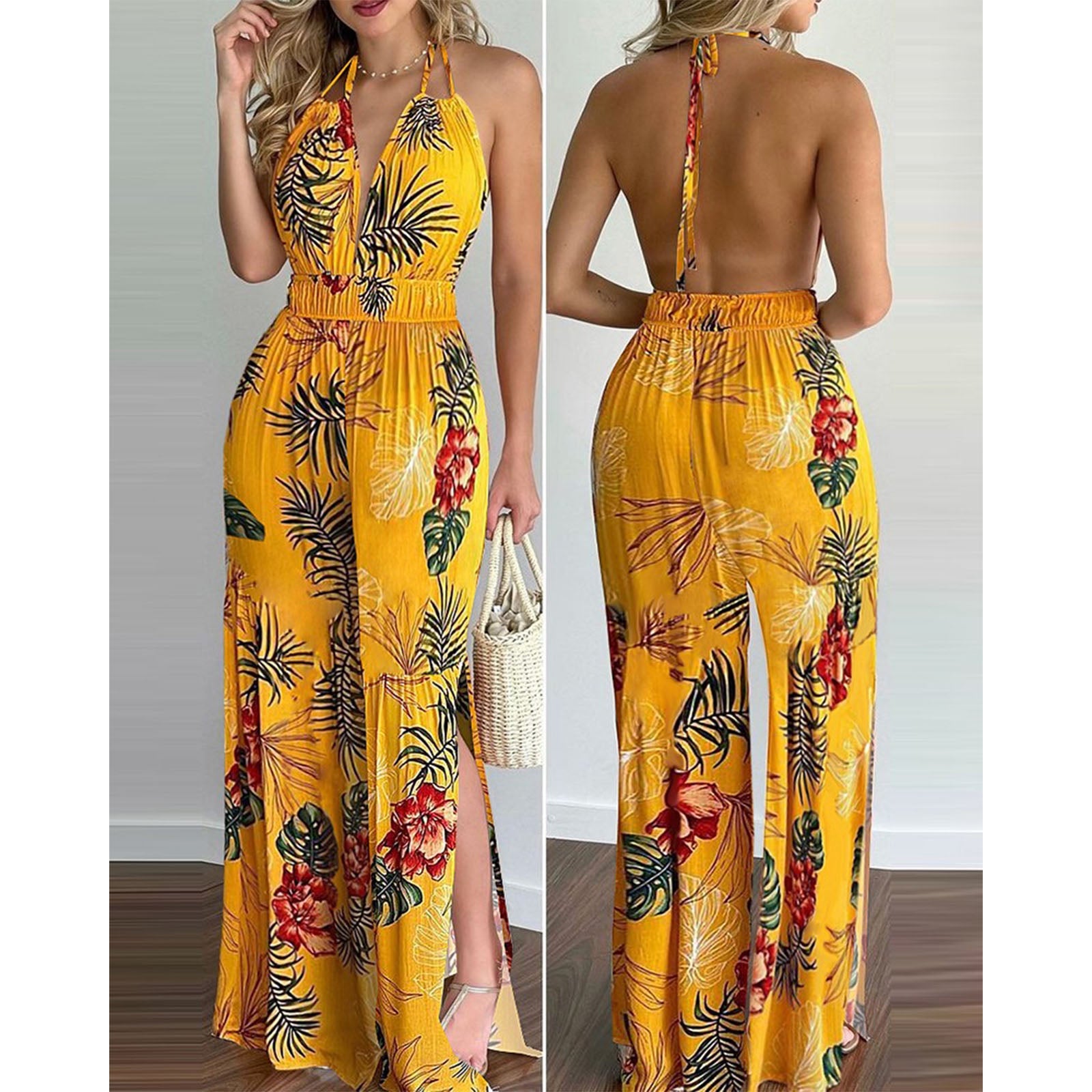 Floral Print Long Jumpsuit