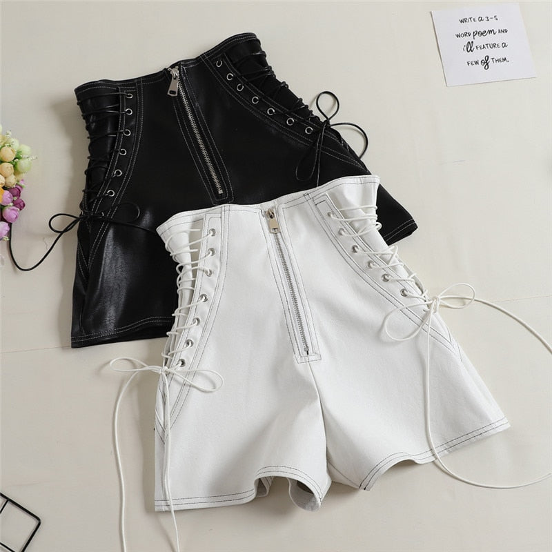 Tie Bow Bandage High Waist Shorts