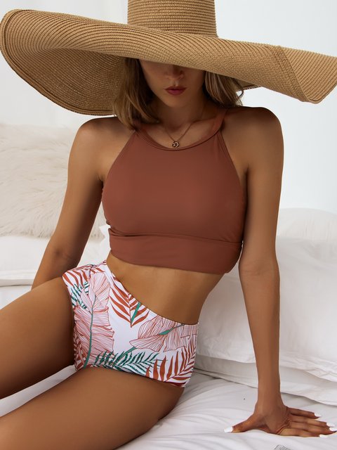 High Waist Printed Swimwear