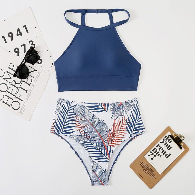 High Waist Printed Swimwear