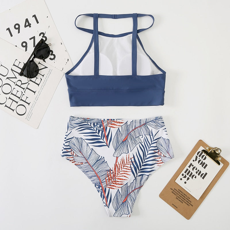 High Waist Printed Swimwear