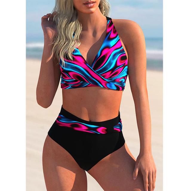 High Waist Printed Bikini Set