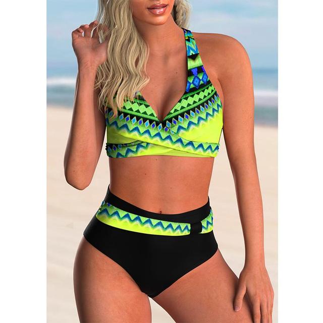 High Waist Printed Bikini Set