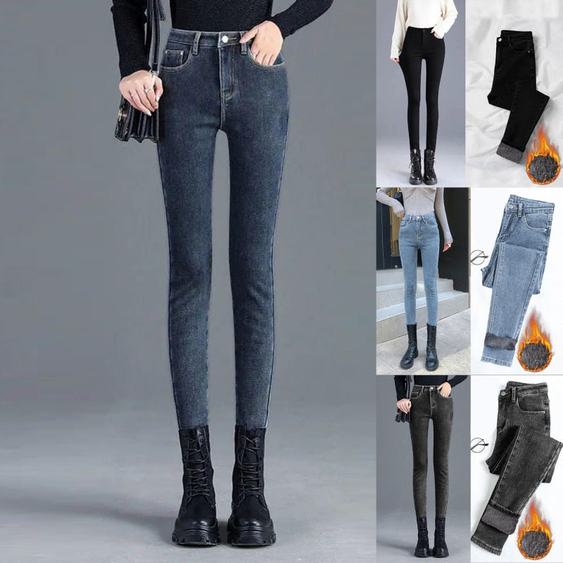 High Waist Skinny Pencil Denim Pants