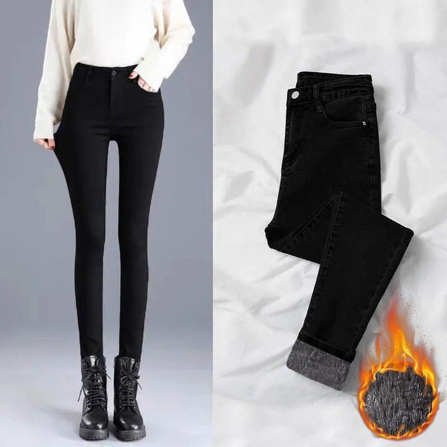 High Waist Skinny Pencil Denim Pants