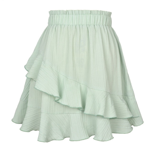 High Waist Ruffle Skirt
