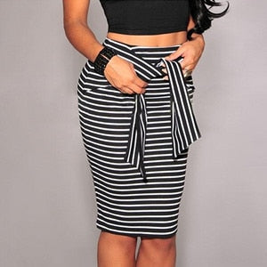 Sexy Bodycon Long Striped Skirt