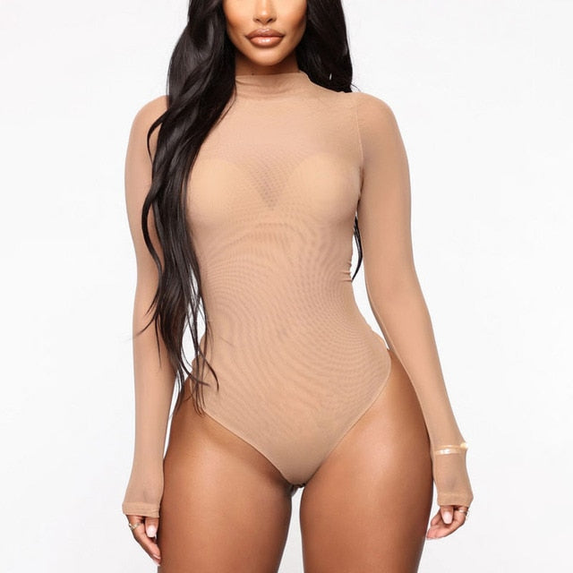 Mesh Transparent Thong Bodysuit