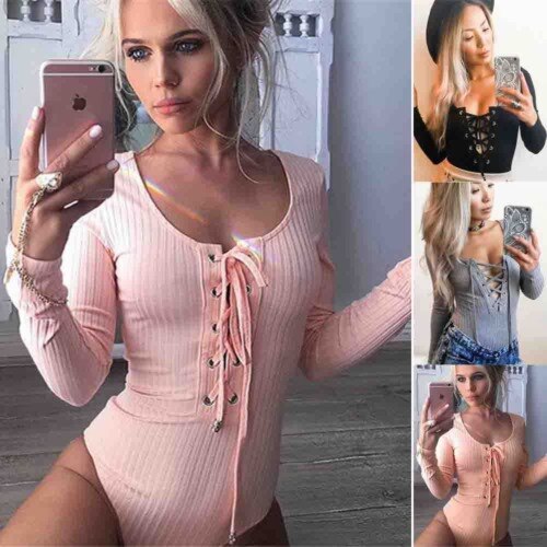 Long Sleeve Stretch Shirt Bodysuit