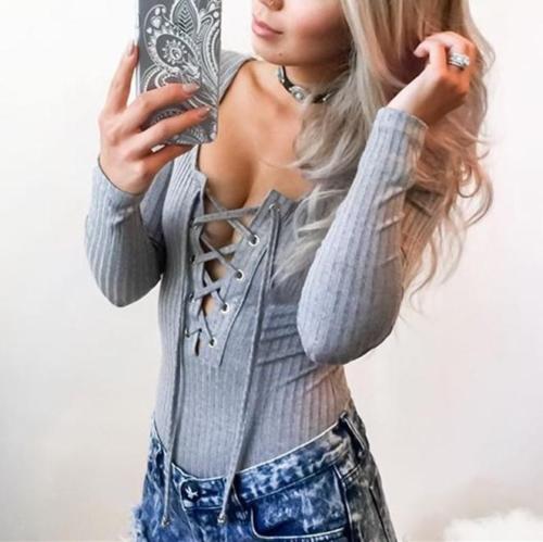 Long Sleeve Stretch Shirt Bodysuit