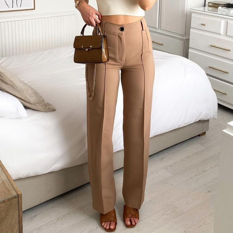 High Waisted Casual Pants