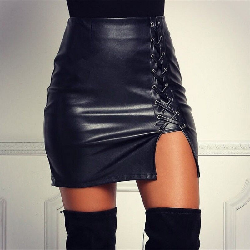 PU Leather Mini Skirt