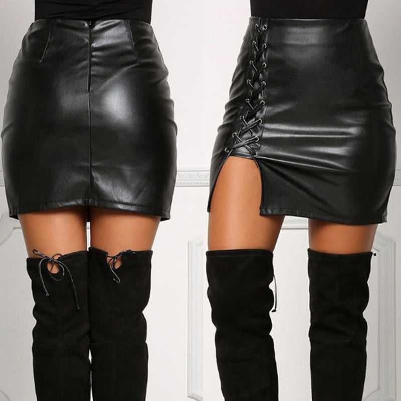 PU Leather Mini Skirt