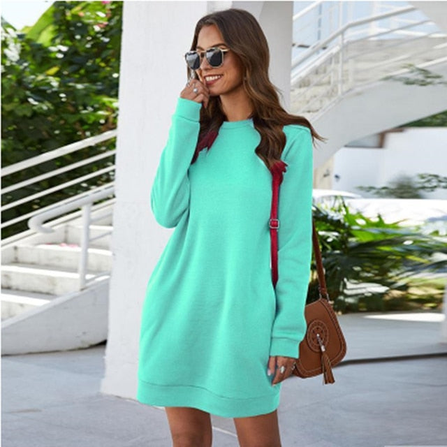 Loose Pocket Mini Dress