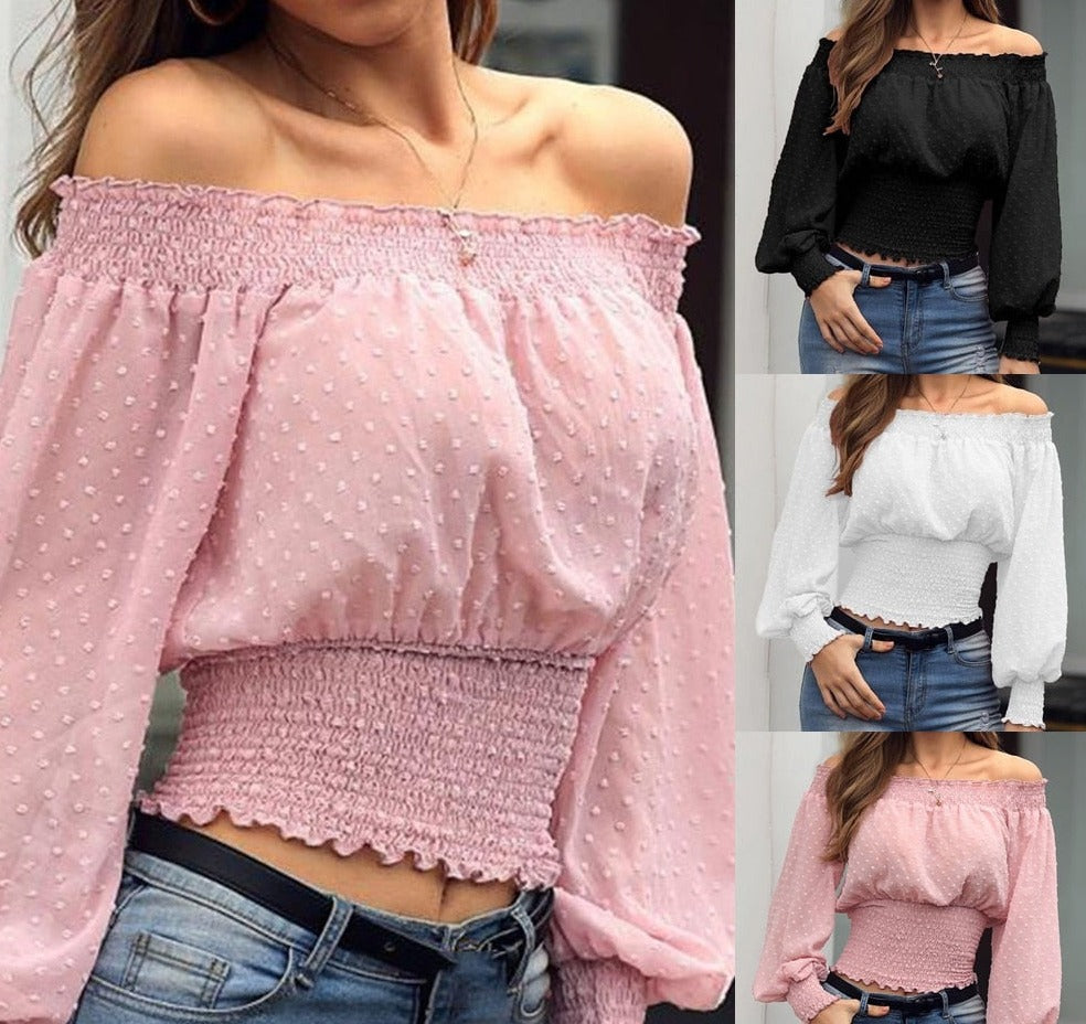 Off Shoulder Long Sleeve Shirt