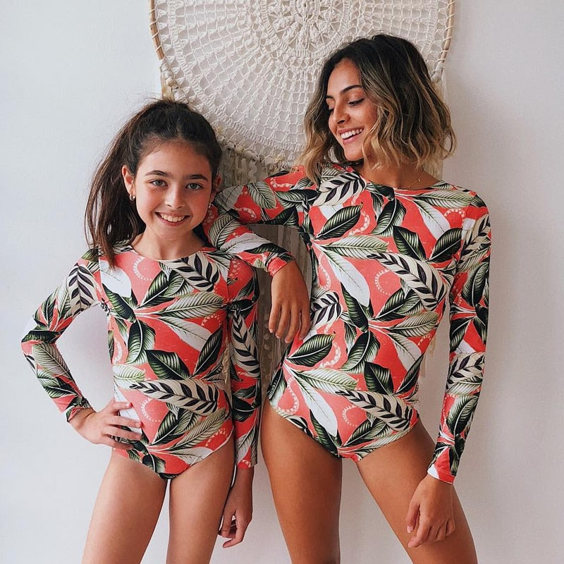 Long Sleeve Print Swimwear