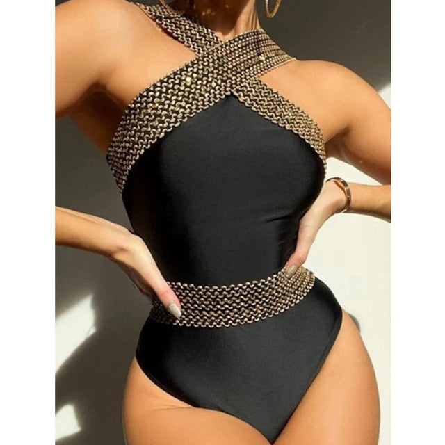 Deep V Backless Swimsuit