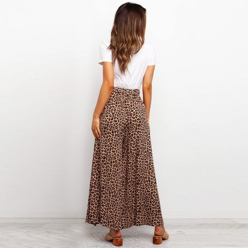 Loose Leopard Print Wide Leg Pants