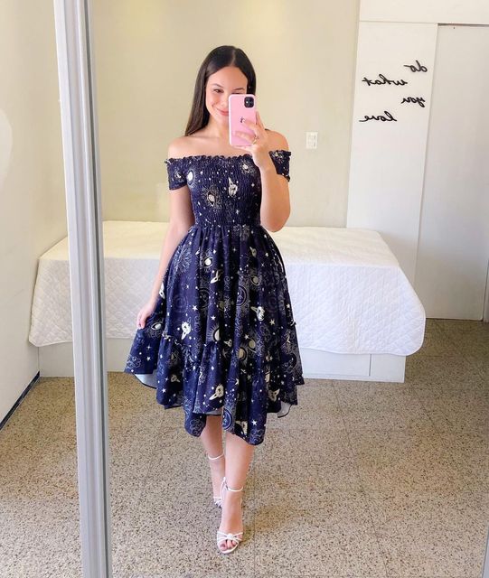 Off Shoulder Flower Print Dress