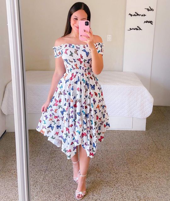 Off Shoulder Flower Print Dress