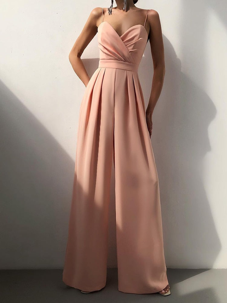 Elegant High Waist Wide Leg Jumpsuit