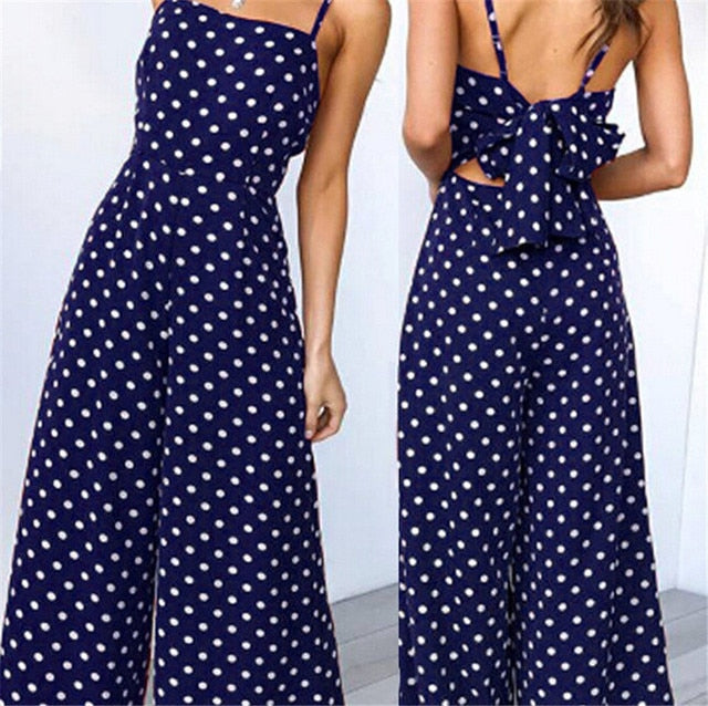 Elegant Polka Dots Loose Romper