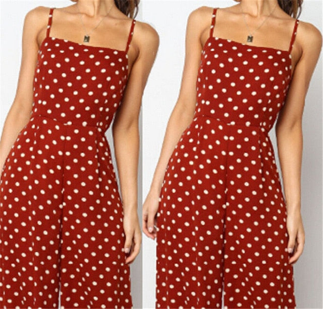 Elegant Polka Dots Loose Romper