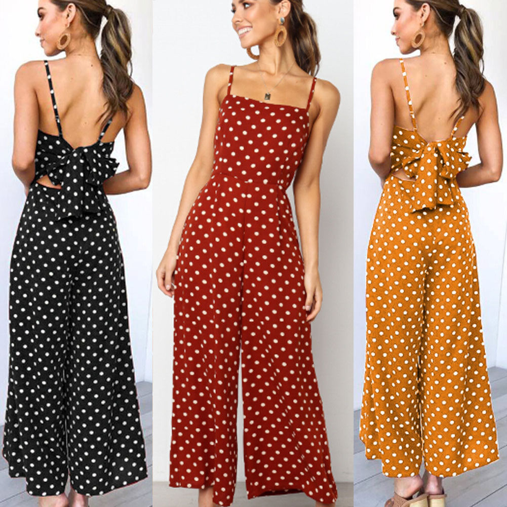 Elegant Polka Dots Loose Romper