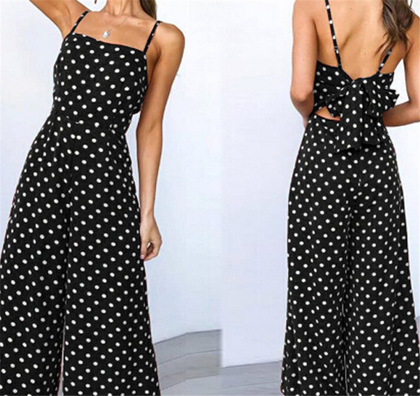 Elegant Polka Dots Loose Romper