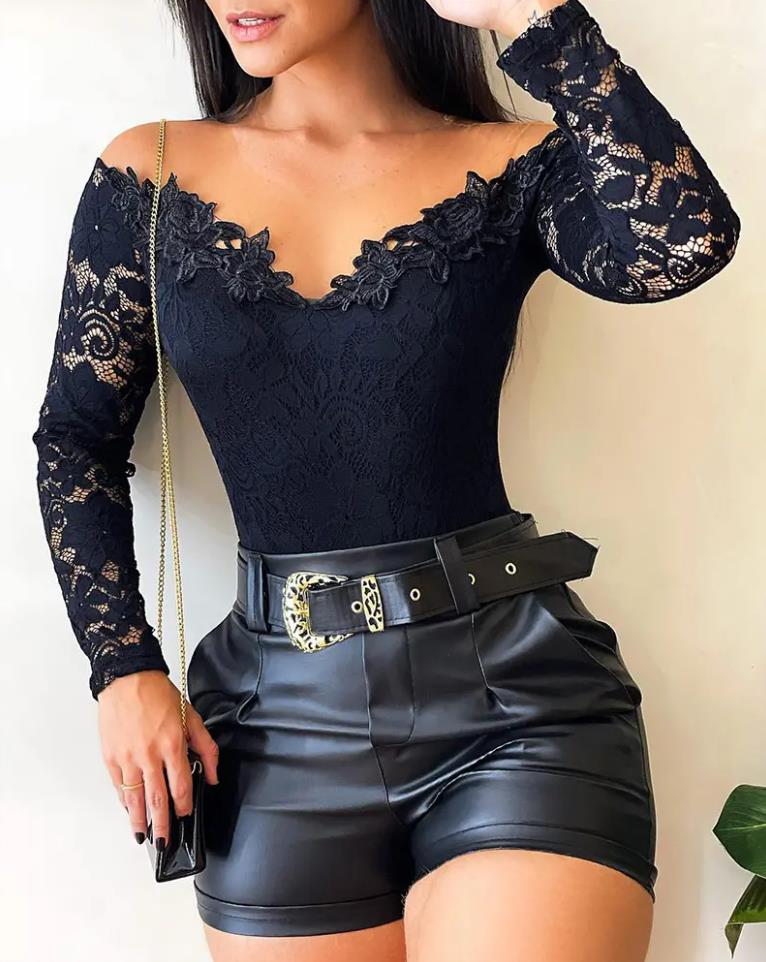 Long Sleeve Lace Bodysuit