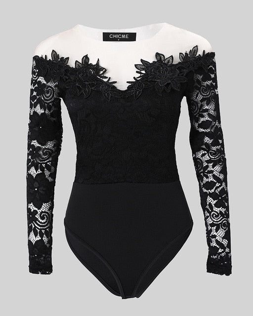 Long Sleeve Lace Bodysuit