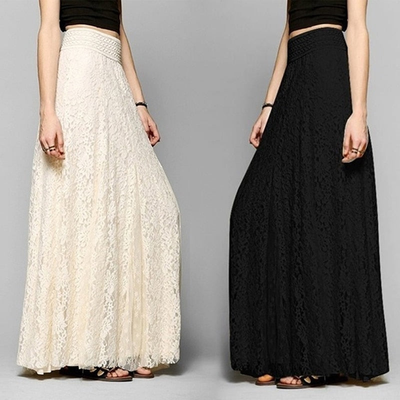 High Waist Maxi Pleated Skirts