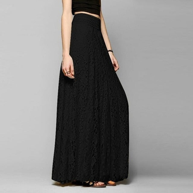 High Waist Maxi Pleated Skirts