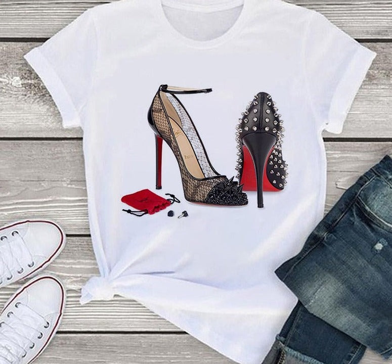 High Heel Print Tshirt