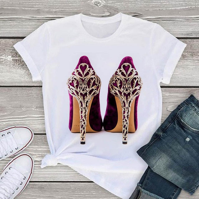 High Heel Print Tshirt