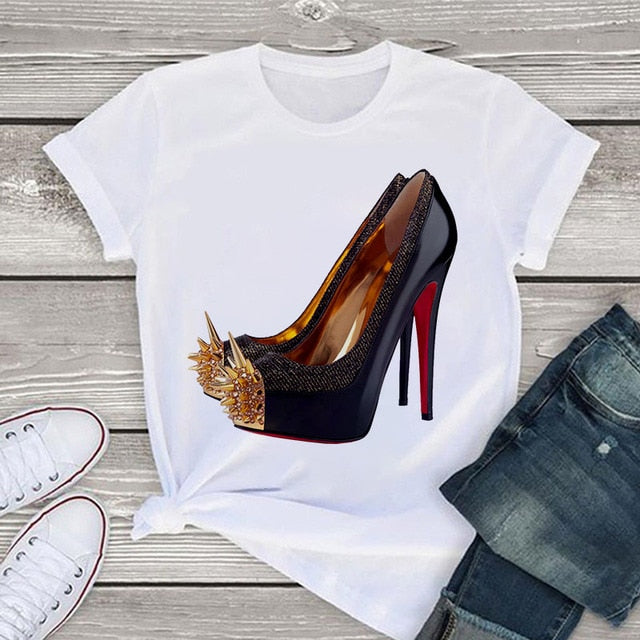 High Heel Print Tshirt