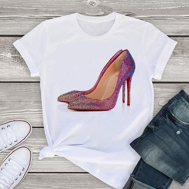 High Heel Print Tshirt