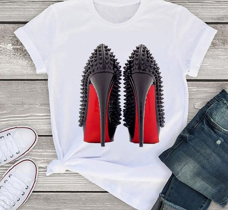 High Heel Print Tshirt