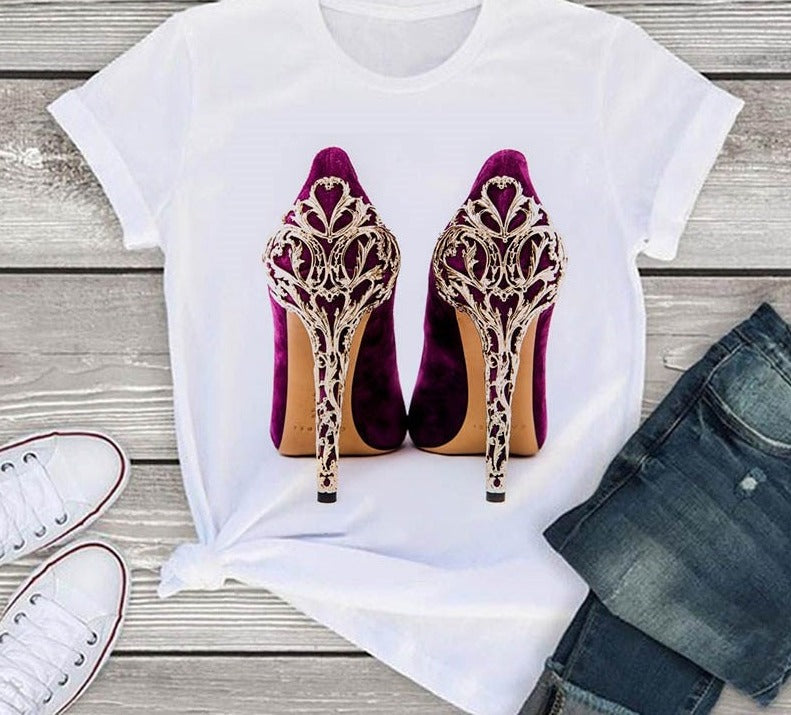 High Heel Print Tshirt