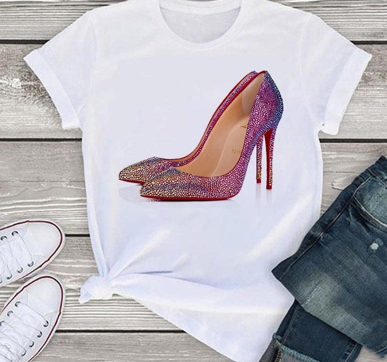 High Heel Print Tshirt