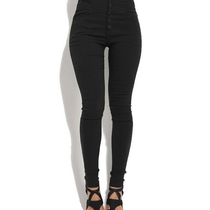 High Waist Skinny Stretch Pencil Pants