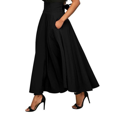 Bandage Pleated High Waist Skirts