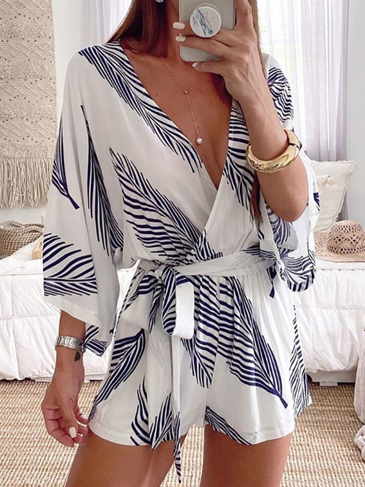 Leaf Print Rompers