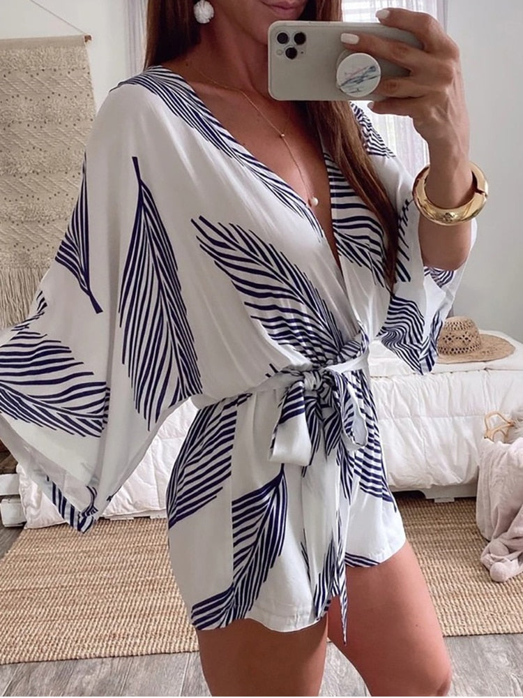 Leaf Print Rompers