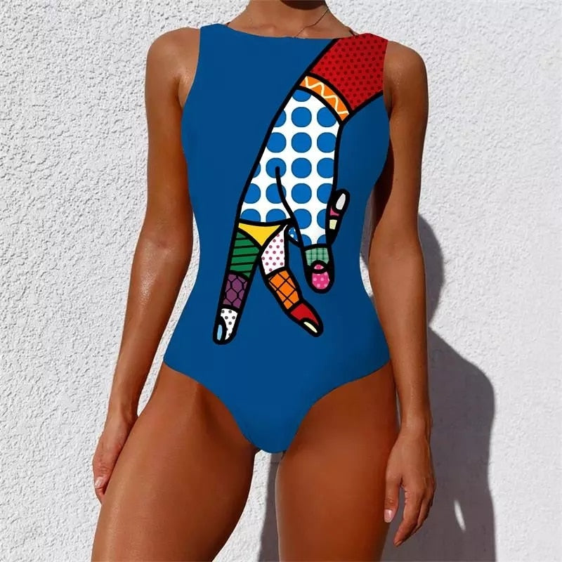 Sexy Print One Piece Swimsuit