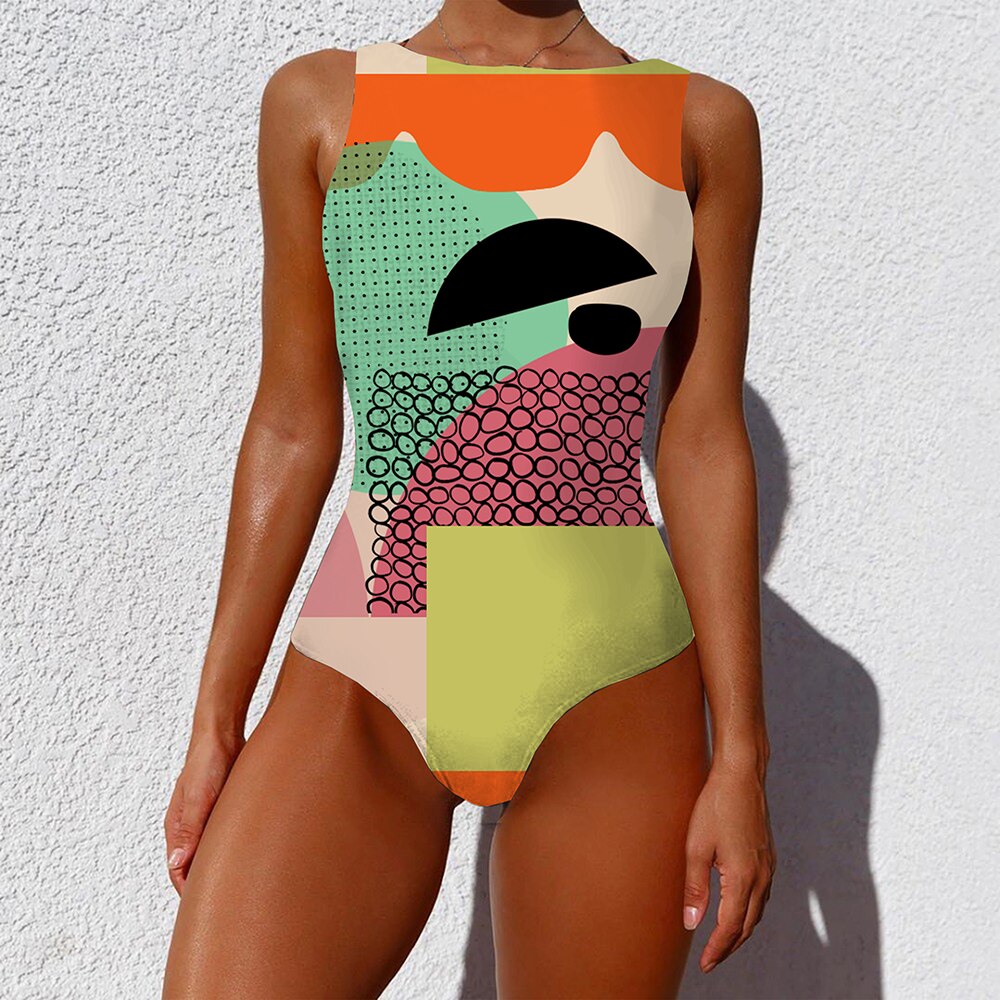 Sexy Print One Piece Swimsuit